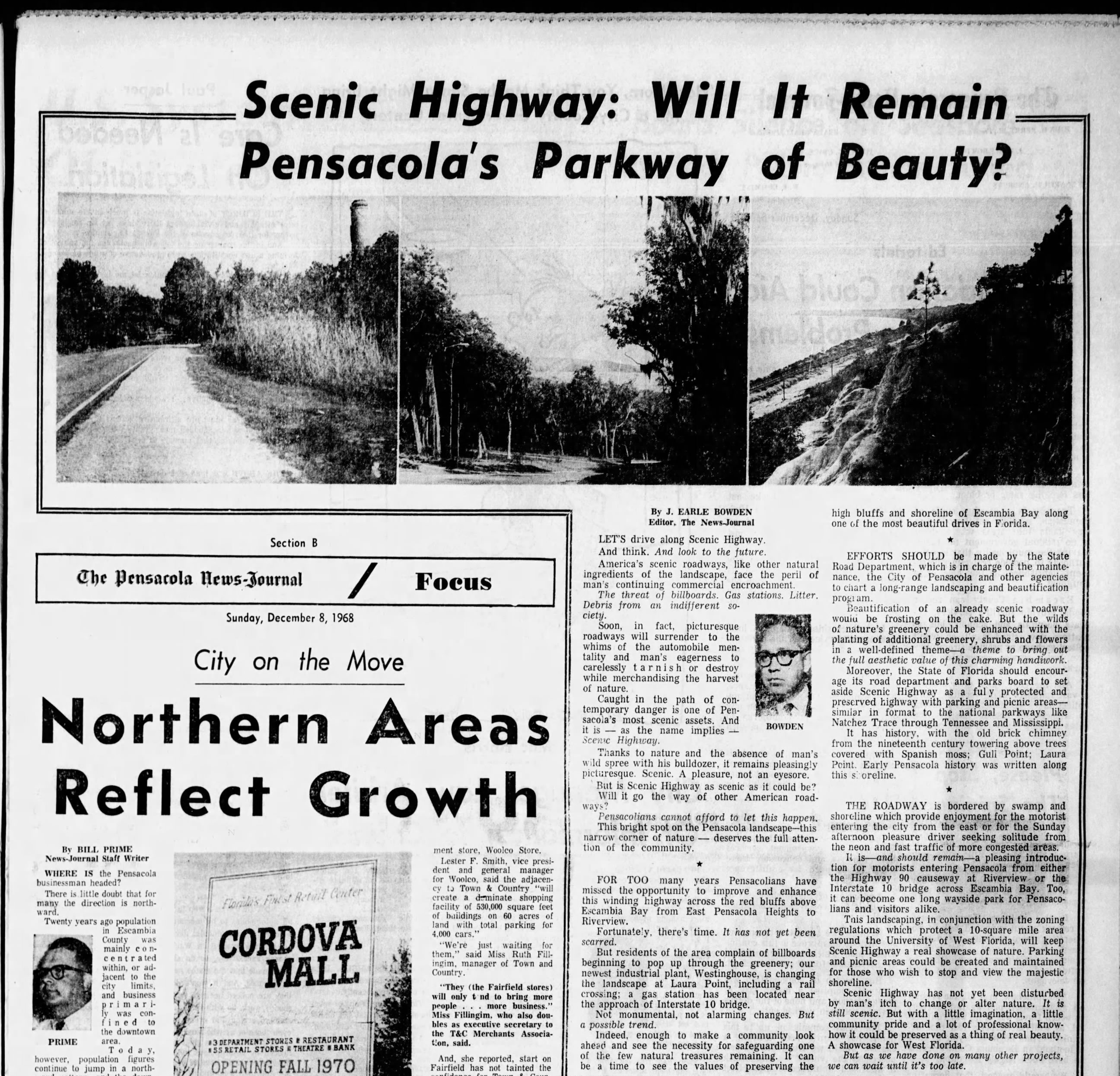 Historic newspaper article about the Pensacola Scenic Highway